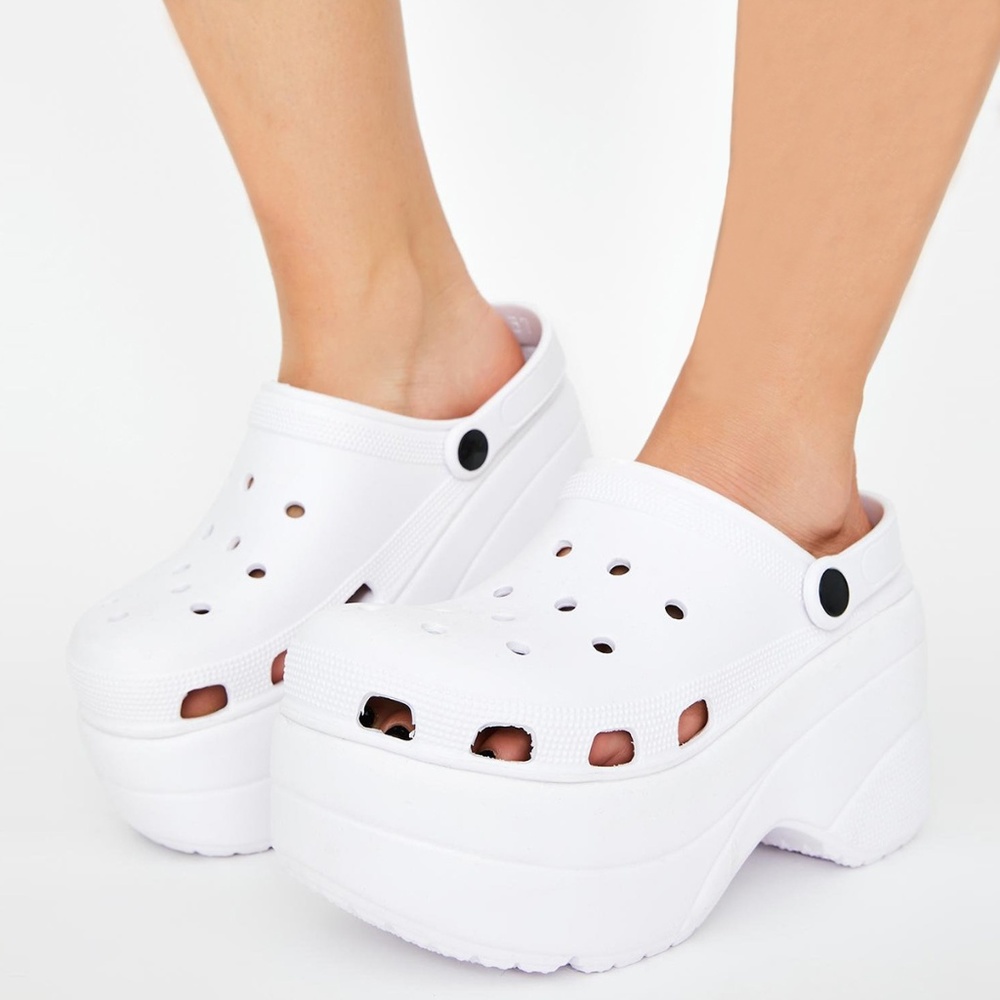 NEW🔥 Unisex White Slip-On Platform Slide Sandal Clogs Wedge High Heel Slingback - Picture 2 of 6